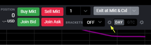 Bracket settings cog icon